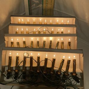 4 -Vintage Kurt Adler Clip-On Candle 10 Light String Set Christmas Decorations
